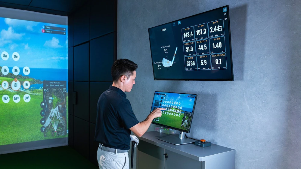 インドアゴルフ Trackman データ分析 スイング確認モニター